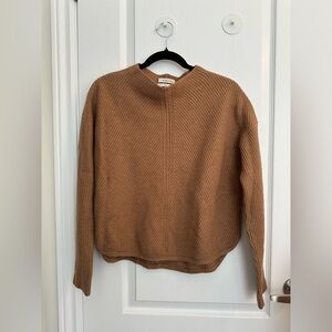Aritzia Babaton Women's Tan Crew Neck Wool Blend Sweater